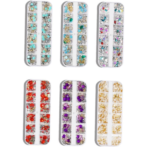 5 τεμάχια Rivet Pearl Rhinestone Nail Art Είδη Diy Μανικιούρ Διακόσμηση για Γυναίκες Κυρίες