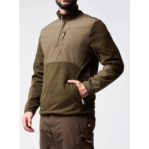 JACK PYKE JACK PYKE Rannock Fleece Pullover Dark Olive X-Large