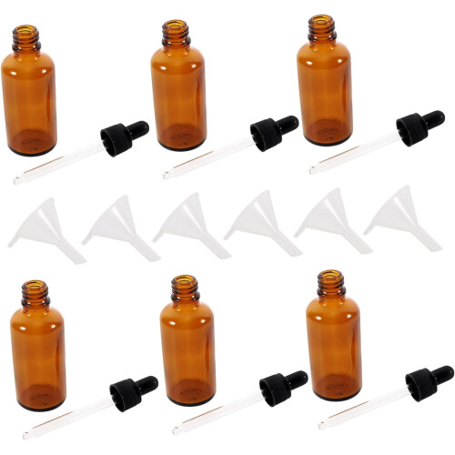 6 τεμάχια μπουκάλι αιθέριου ελαίου με σταγονόμετρο από φιμέ γυαλί μικρό μπουκάλι