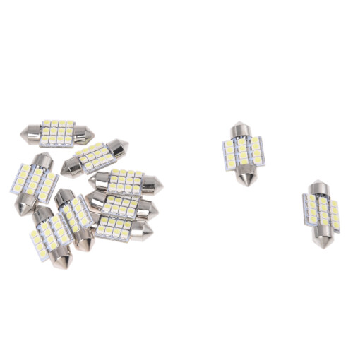 10 Order Bulbs torpedo Lights 12 LED SMD White 31MM 1