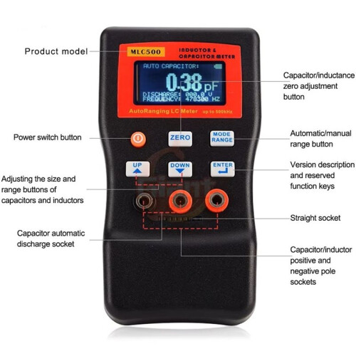 MLC500 Accuracy Digital Capacitance Inductance Meter Auto Range Component Tester Digital Bridge LC Meter 500kHz 2