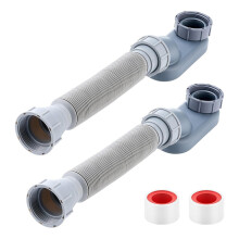 2 pieces Low Profile 1 1/2 P Siphon with sealing tape shower drain