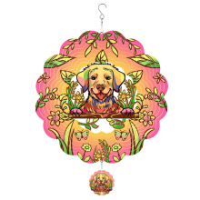 Windspiel für den Außenbereich, einfarbig, Windspiel mit Hunde-Mandala
