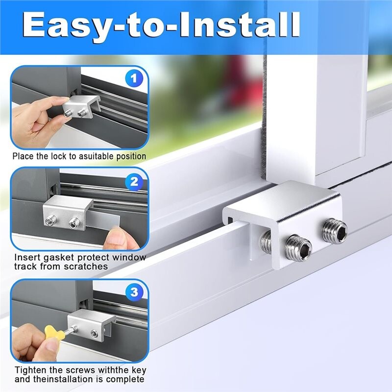 5 PCS Sliding Window Locks, Secure Window Lock with Key, Window Locks ...