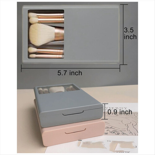 Reise-Make-up-Pinselset mit Etui und Spiegel B 2