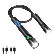 Wiederaufladbare LED-Nackenlampe mit Magnetfuß, für Autoreparaturen und zum Lesen.