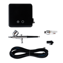 Mini-Airbrush-Pumpe, Airbrush-Set für Nagel-Make-up und Tattoos, schwarzer EU-Stecker