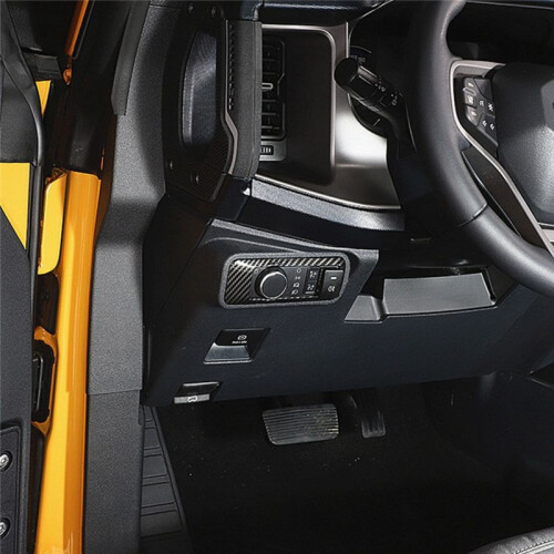Headlight  Buttons Controller Panel Frame Cover Trim for  Bronco 2021 2022 Accessories, Carbon Fiber 2