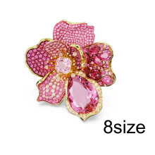 (99905) Premium feel 2026 Christmas Pink Flower Crystal Pendant SW Set Style Romantic And Versatile Holiday Gift Wedding Jewelry Set for bestie