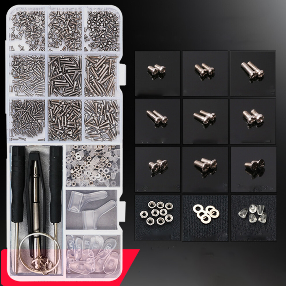 Bright-Home Eyeglass Repair Kit 500Pcs Tiny Screws Assortment With Tweezers And Screwdriver For Glasses Clock Repairing
