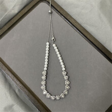 (5303necklace54165) 2026 Love Pearl Necklace, Women's Light Luxury Versatile Earrings, High-end Feeling Bracelet Jewelry Set