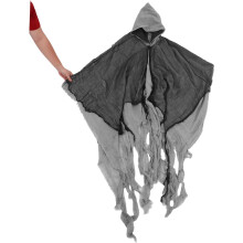 Halálköpeny Halloween Kaszás Jelmez Felnőtt Szürke Köpeny Kapucnis Köpeny Köpeny Véres Köpeny