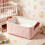 4 Pack  Medium Storage Basket Light  Ribbed Corduroy Fabric Storage Bins with Handles Fabric Organizer Cubes 7