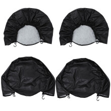 4St Zwarte Tyre Covers Met Windbestendige Pasvorm Voor Camper