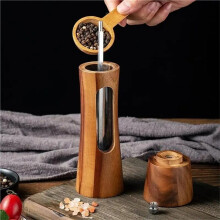 1 PCS, Wooden Pepper Grinder Salt Pepper Mill Grinding Adjustable Spice Salt Grinder Kitchen Cooking Tools Kitchen Stuff