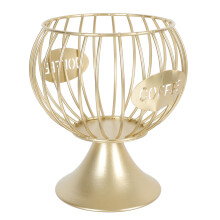 1St Ijzeren Fruit- En Koffiecapsulehouder Gouden Decoratieve Mand