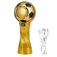 USB Powered Compact Cooling Fan Football Design Portable Handheld Cooler for Camping Sports Football Cups Gold