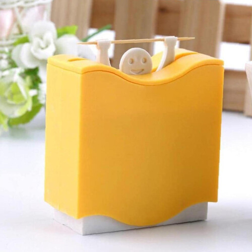 (Yellow) Weightlifting Toothpick Holder for Kitchen & Dining 1