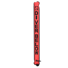 Surface Buoy Scuba Diving with Rotatable Hook Sausage Signal Tube SMB Inflatable Nozzle Floating Accessory Red
