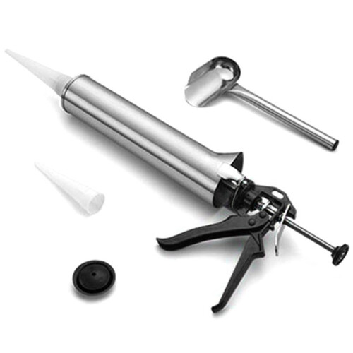 Mortar Gun Set Pointing Grouting Gun Sprayer Brick Cement Tile Tool for Brick Paving Replaceable Nozzle W/ 2 Nozzles