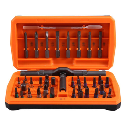 Magnetic Ratchet Screwdriver Set, Precision Bits, Non-Slip Handle, Repair Tool Kit for Electronics Car