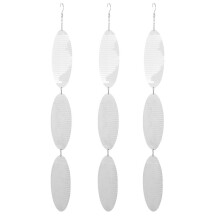 Stainless Steel Bird Scarer Discs Set, 3D Reflective Helix Wind Spinners Outdoor Garden Décor Yard Patio Farm-Fishbone