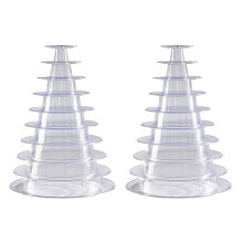 2X 10 Tier Cupcake Holder Stand,Round Macaron Tower Stand,Clear Cake Display Rack for Wedding Birthday Party Decor