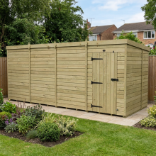 16 x 7 Pent Shed Tanalised (Single Door, No Windows)