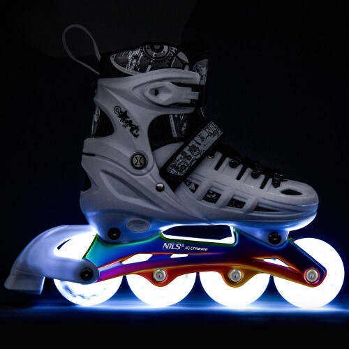 Inline/Ice Skates, 4-in-1, White LED, Size S (31-34)
