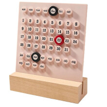 Wooden Desk Calendar Perpetual Calendar Retro Home Unique Gifts,Month Date Display, Desk Decorations for Office,
