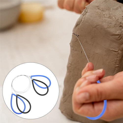 3 Pcs Clay Cutters, Wire Clay Tools, Clay Cutting Tools, Cutting Pottery Tools with Plastic Handle, Wire Tool Pottery 2