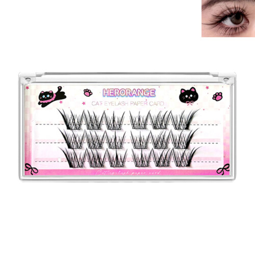(01) Long-Lasting Black Glue-on Fake Lashes 2