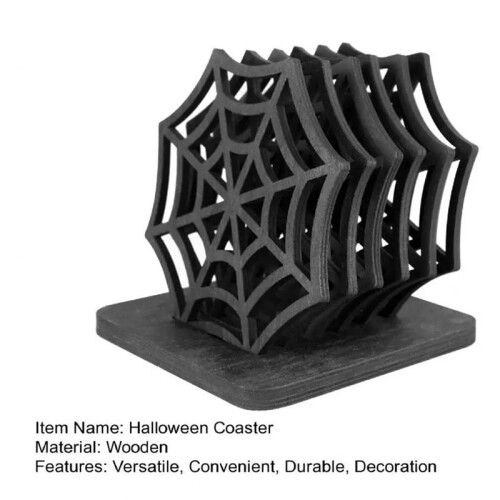 Spider Coaster Table Decor Spooky Spider Web Coasters Festive Halloween Table Placemats for Home Decoration Set 1