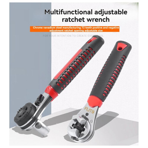 FUTE Multifunctional Ratchet Wrench Adjustable Universal Key Torque Spanner Plumbing Pipe Auto Multitool Repairing Tool 2