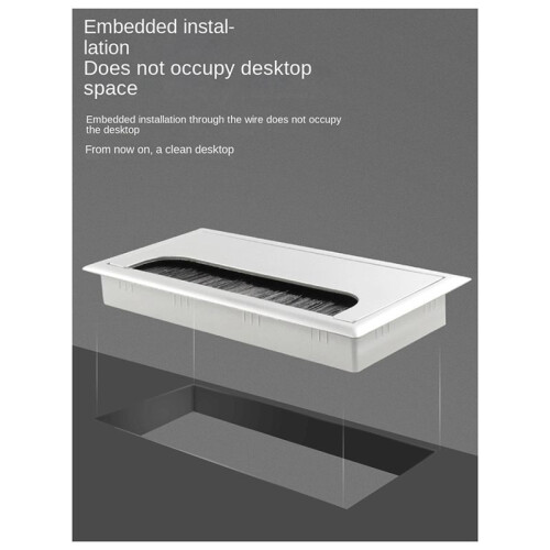 80x80 Office Desk Threading Box Computer Table Wire Hole Cover Threading Hole Square Brush Cover Plate Silver 80x80 1