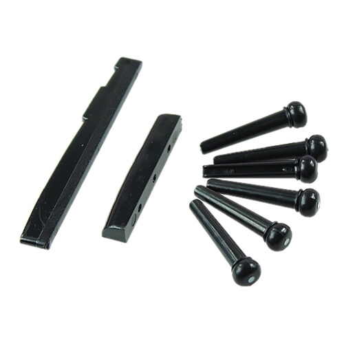 1 Satz Akustische Gitarre Stegstift Sattel Mutter Teile (Schwarzes) 1