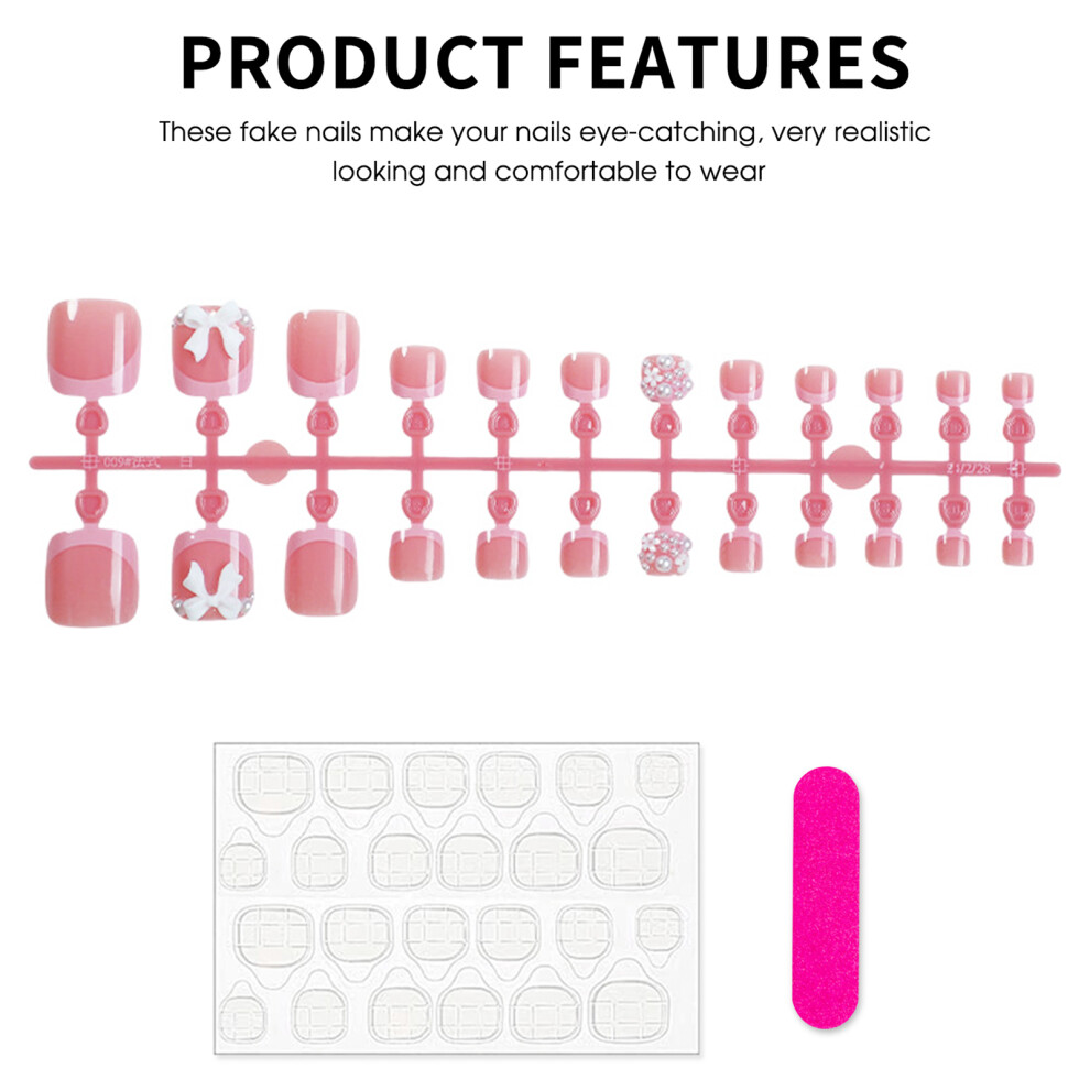Reach-Tools Pearl French Pink Fake Nails For Women