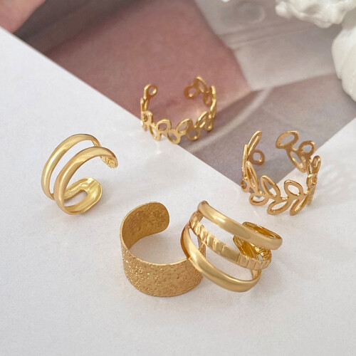 (KC Gold) Women\'s C-Shape Huggie Ear Cuff Set 2