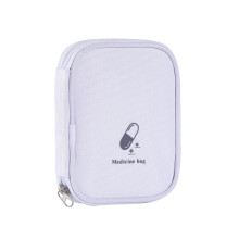 (White) Travel Pill Organizer - Lightweight Portable Medicine Bag