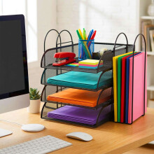 Dokumentenablage-Organizer, 4-Fächer A4, stapelbar