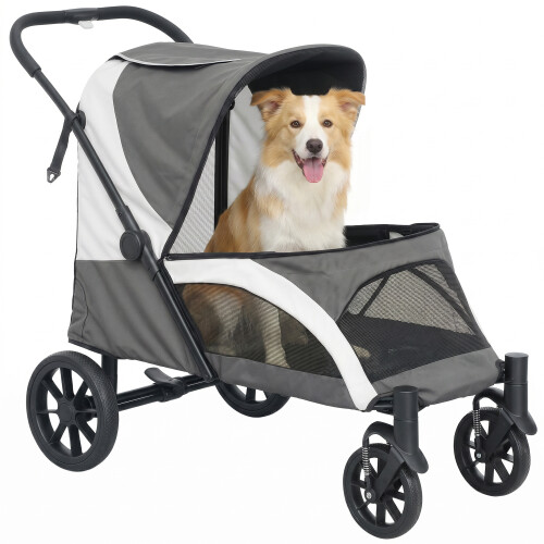 PawHut Carrito para Perro Gris 124 x 67 x 100 cm