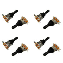 Selector de Pastilla de Interruptor de Palanca de Guitarra Recta Corta Métrica de 3 Vías para Guitarra Eléctrica , Plateado y