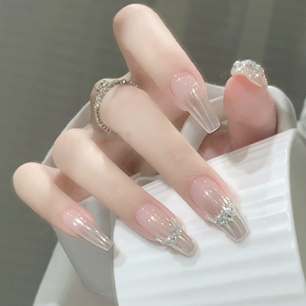 Dachuang Beauty (Xs) Pearl Coffin Fake Nails For Beginners - 50Pcs