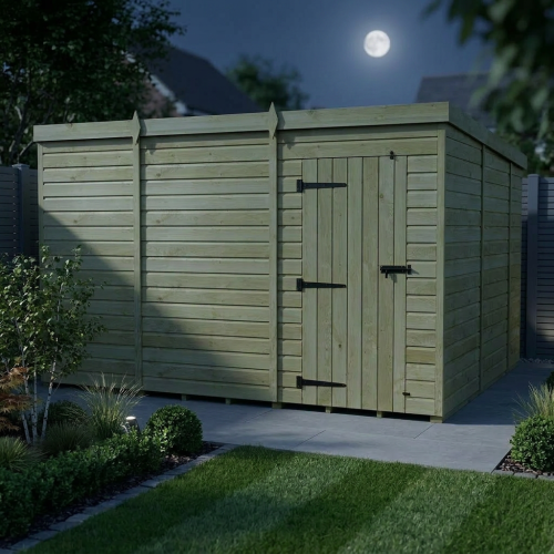 11 x 10 Pent Shed Tanalised (Single Door, No Windows) 2
