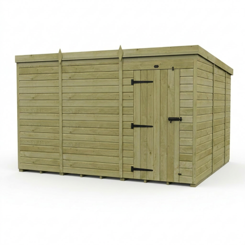 11 x 10 Pent Shed Tanalised (Single Door, No Windows) 1