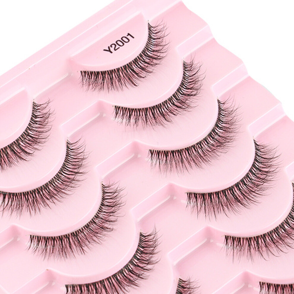 Zhouq-Outdoors (Y2001) Fluffy 10-Pair Natural Lashes For Women