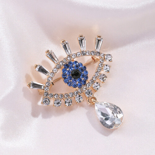 Rhinestone Devil\'s Eye Brooch for Wedding & Party