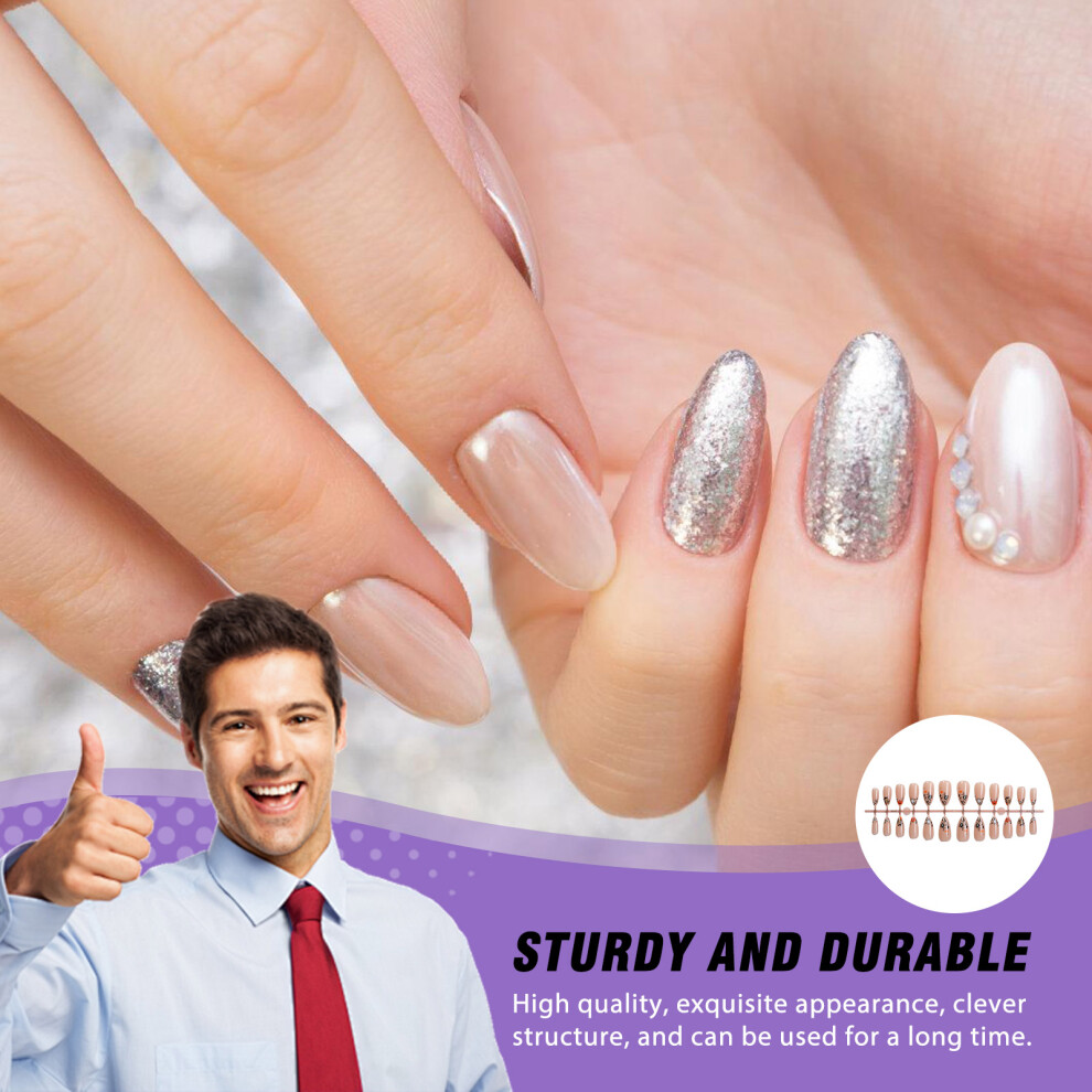 Hue-Grain 24Pcs Halloween Press On Nails - Pumpkin Ghost Design