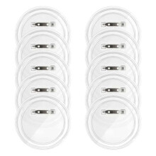 10 Sets of Button Making Blank Buttons Transparent Button Pins with Pin Back Button Parts for DIY Badges