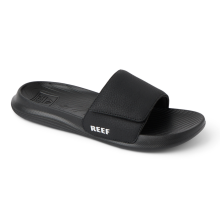 (2 UK, Black/White) Reef Kids Salty Adjustable Strap Slides